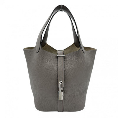 HERMES HERMES Picotin lock PM Picotin PM Picotin lock 18 Tote bag Toryon Clemence Ethan Grey Silver Metal fittings