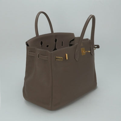 HERMES 爱马仕 Birkin 40 Birkin 40 袋子手提袋dogo etoop灰金金属配件