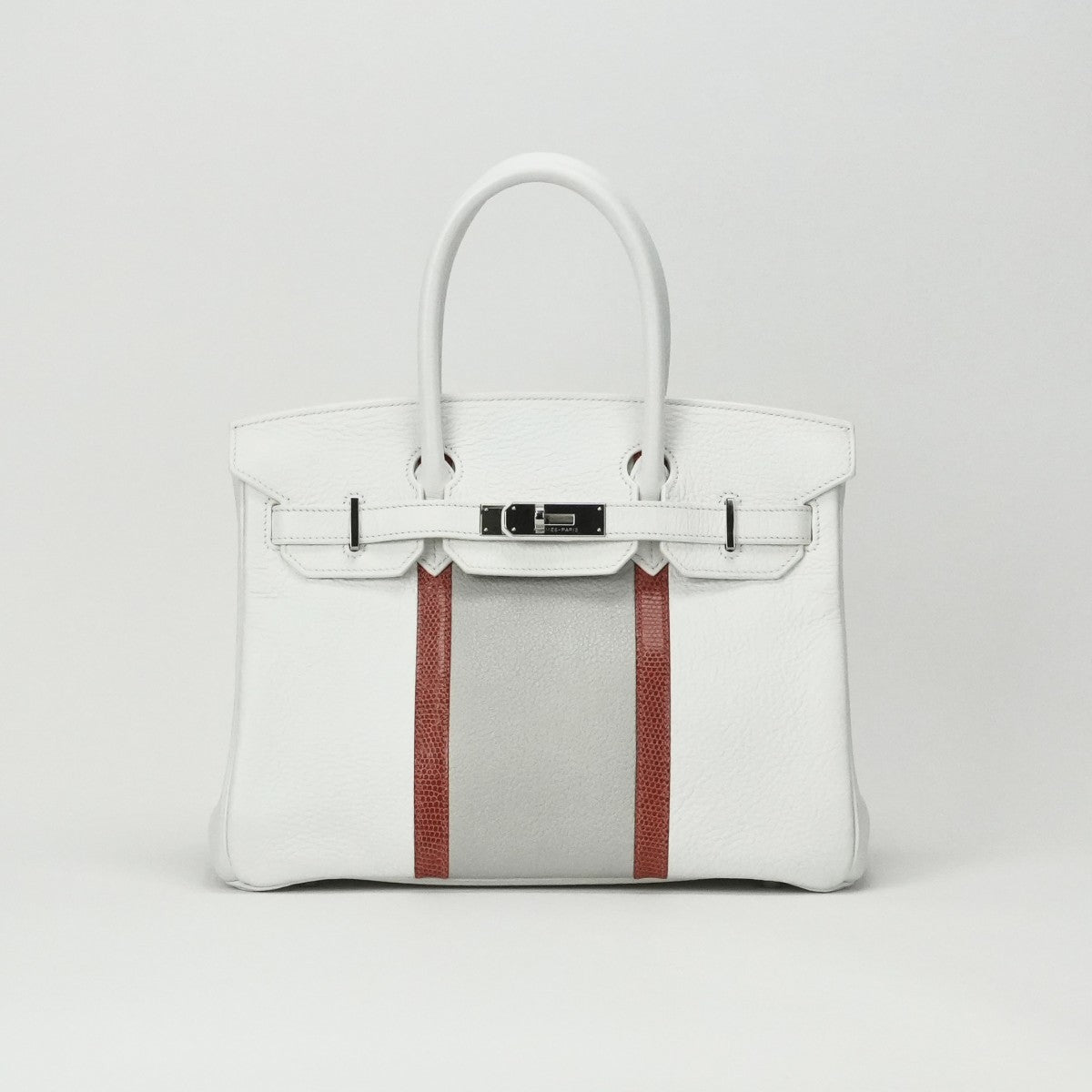 エルメス HERMES バーキン30 バーキン 30 クラブ バッグ トートバッグ トリヨンクレマンス リザード ホワイト ザンギーヌ パールグレー ホワイト オレンジ グレー 白 シルバー金具