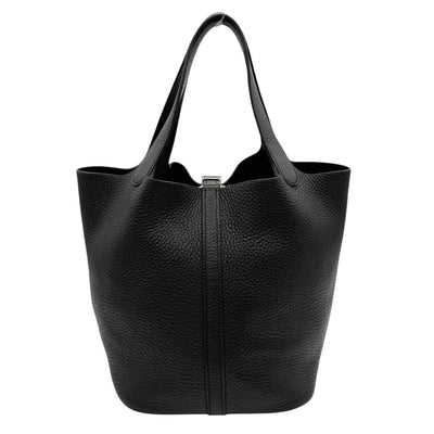 HERMES HERMES Picotin MM Picotin MM Picotin 22 Tote bag Toryon Clemence Noir Black Silver Metal fittings