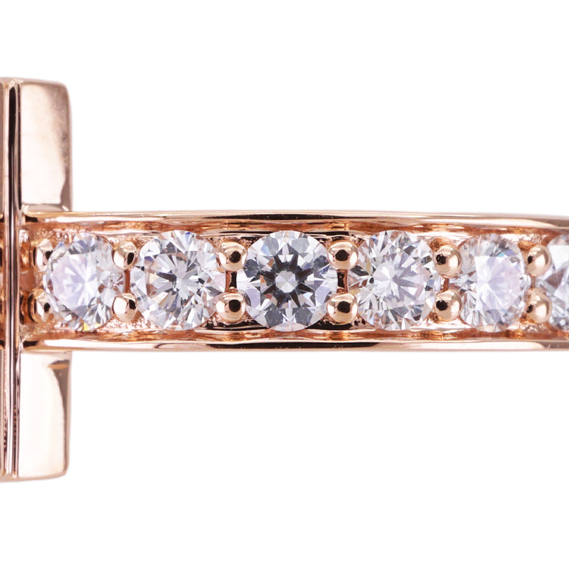 Tiffany & Co. TIFFANY&Co. T One Ring T One Narrow Ring Tiffany & Co. T-ring 750PG Rose gold Pink gold Pave diamond