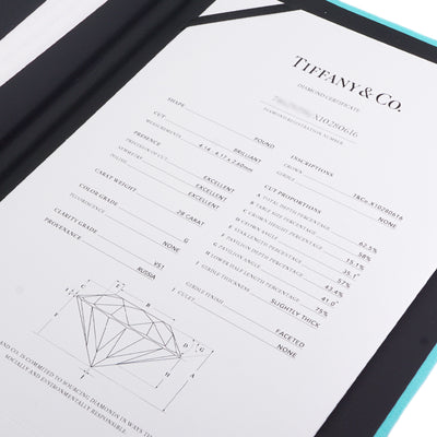 Tiffany & Co. Tiffany & Co. 약혼 반지 라운드 솔리테어 Tiffany & Co. True Ring PT950 실버 다이아몬드 반지 약혼 반지 약혼 반지 백금