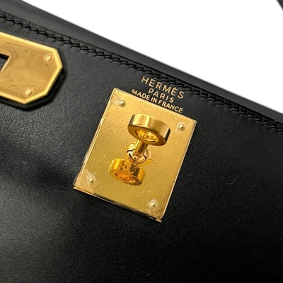 エルメス HERMES ケリー28 ケリー 28 バッグ トートバッグ ショルダーバッグ ボックスカーフ ノワール ブラック 黒 ゴールド金具