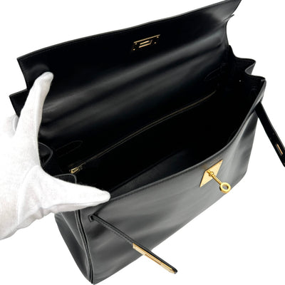 HERMES HERMES Kelly 35 Kelly 35 Bag, Tote Bag, Shoulder Bag, Box Calf, Noir, Black, Gold Fittings