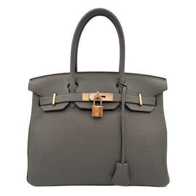 HERMES 헤르메스 Birkin 30 Birkin 30 가방 토트 백 토고 이단 회색 장미 금 금속 피팅