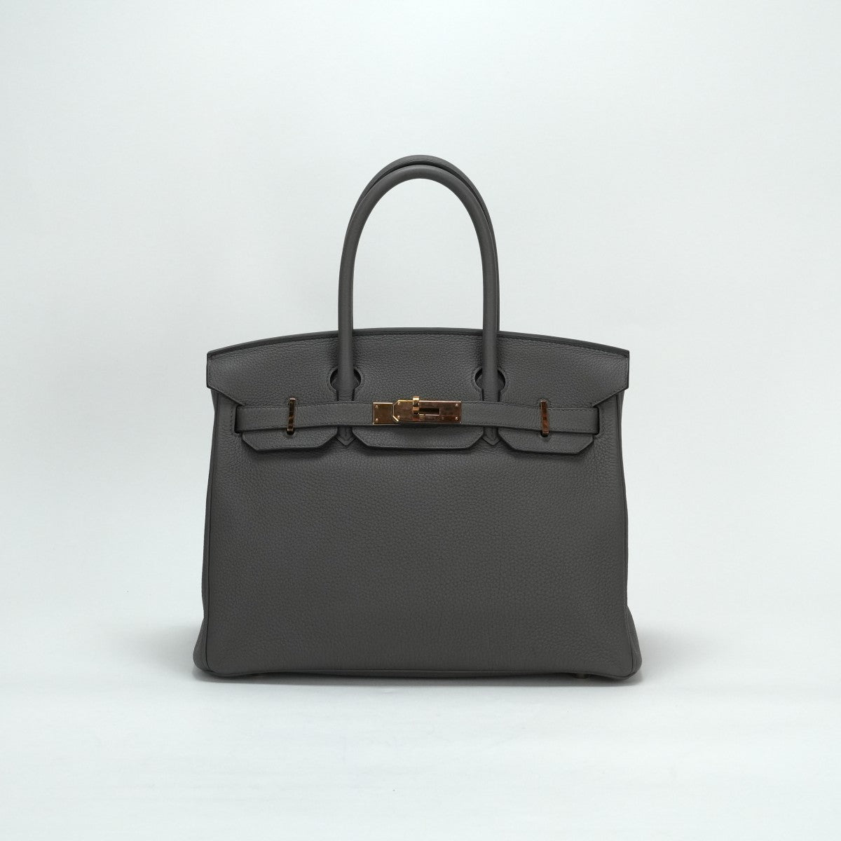 HERMES 爱马仕 Birkin 30 Birkin 30 袋子手提袋多哥埃丹灰玫瑰金金属配件