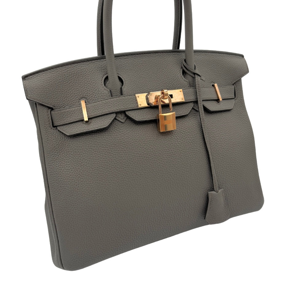 HERMES 爱马仕 Birkin 30 Birkin 30 袋子手提袋多哥埃丹灰玫瑰金金属配件