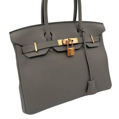HERMES 爱马仕 Birkin 30 Birkin 30 袋子手提袋多哥埃丹灰玫瑰金金属配件