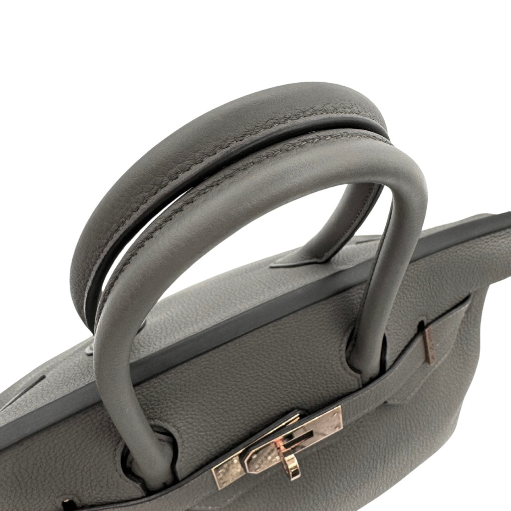 HERMES 爱马仕 Birkin 30 Birkin 30 袋子手提袋多哥埃丹灰玫瑰金金属配件