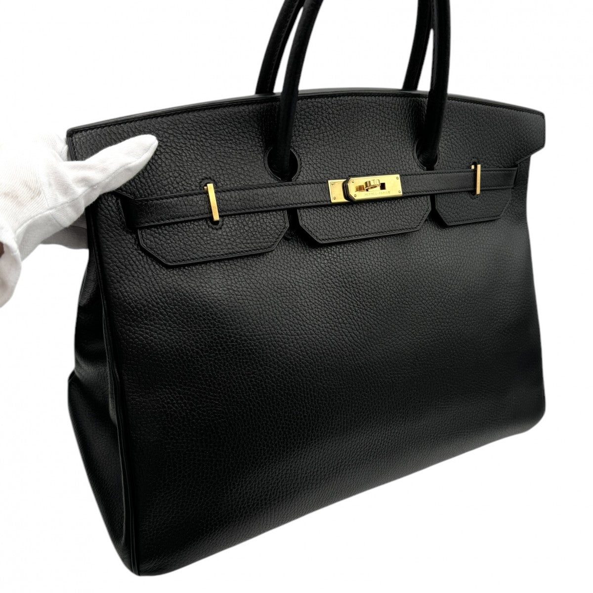 HERMES HERMES Birkin 40 Birkin 40 Bag, tote bag, Ardennes, noir, black, gold fittings