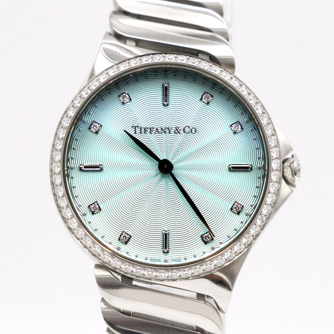 ティファニー TIFFANY&Co. メトロ2ハンド metro 2 hand 時計 腕時計 ティファニーブルー　8Pダイヤ　4Pバケットダイヤ　ベゼルダイヤ ティファニー TIFFANY&Co. メトロ2ハンド metro 2 hand 時計 腕時計