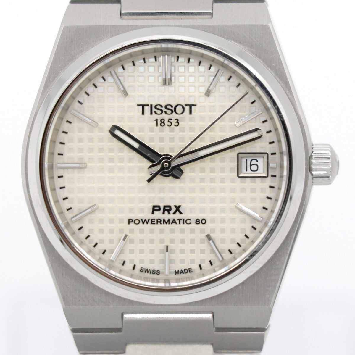 ティソ TISSOT PRX　パワーマティック80 PRX　Powermatic 80 時計 腕時計 ホワイトマザーオブパール　ワッフル文字盤