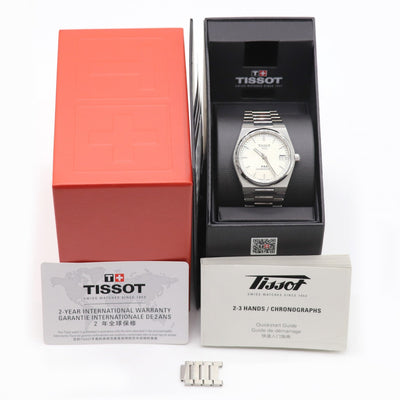 ティソ TISSOT PRX　パワーマティック80 PRX　Powermatic 80 時計 腕時計 ホワイトマザーオブパール　ワッフル文字盤