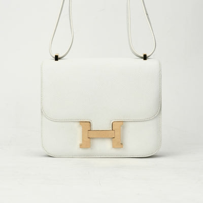 HERMES HERMES Constance 3 mini 18 Constance 3 Mini 18 Bag Shoulder Bag Epson White White Gold Hardware Vaugh Epson