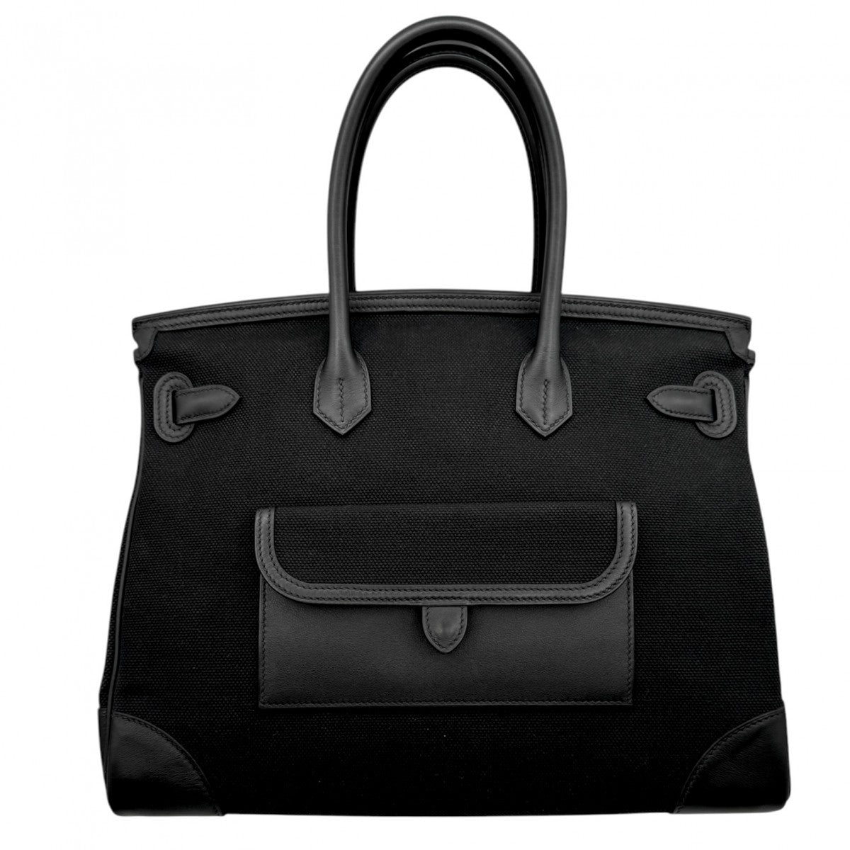 HERMES HERMES Birkin 35 cargo Birkin 35 Bag Tote Bag Toile Ash Swift Noir Black Silver Hardware Vo Swift