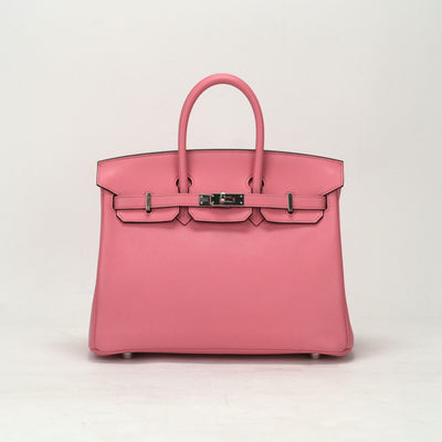 HERMES 爱马仕 Birkin 25 Birkin 25 包，手提袋，迅捷，玫瑰唇膏，粉红色，银色配件，vo swift