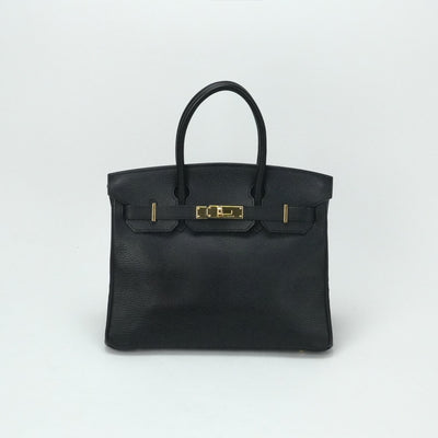 HERMES 爱马仕 Birkin 30 Birkin 30 包，手提袋，阿登，黑色，黑色，金色配件