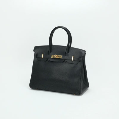 HERMES 爱马仕 Birkin 30 Birkin 30 包，手提袋，阿登，黑色，黑色，金色配件