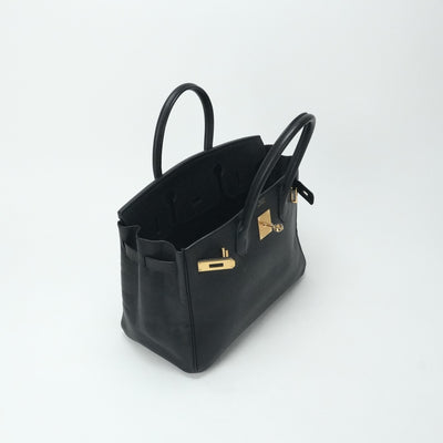 HERMES 爱马仕 Birkin 30 Birkin 30 包，手提袋，阿登，黑色，黑色，金色配件
