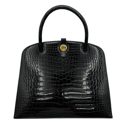 HERMES HERMES Dalvi MM Dalvi MM Bag, Tote Bag, Polosus, Crocodile, Noir, Black, Gold Fittings