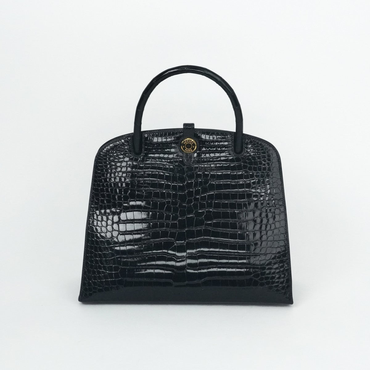 HERMES 헤르메스 Dalvi MM Dalvi MM 가방, 토트 백, 폴로스, 악어, 느와르, 검은 색, 금 피팅