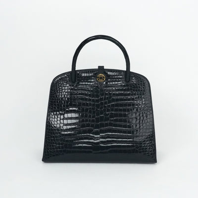 HERMES 헤르메스 Dalvi MM Dalvi MM 가방, 토트 백, 폴로스, 악어, 느와르, 검은 색, 금 피팅