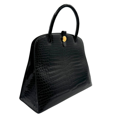 HERMES 헤르메스 Dalvi MM Dalvi MM 가방, 토트 백, 폴로스, 악어, 느와르, 검은 색, 금 피팅
