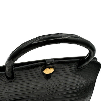 HERMES 헤르메스 Dalvi MM Dalvi MM 가방, 토트 백, 폴로스, 악어, 느와르, 검은 색, 금 피팅