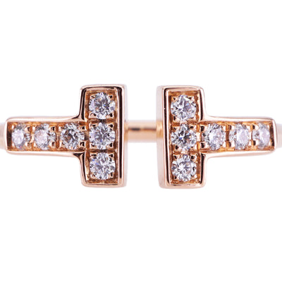 Tiffany & Co. TIFFANY&Co. Diamond Wire Ring T Wire Tiffany & Co. T-ring, pink gold, diamond ring, pink gold