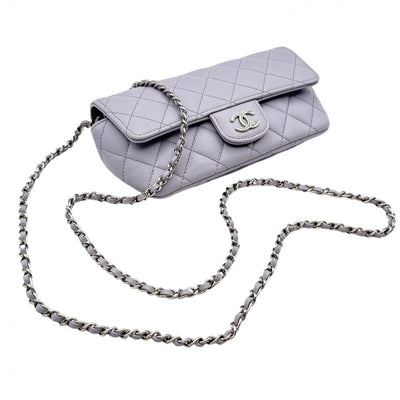 CHANEL CHANEL Matelass? Bag Shoulder Bag Caviar Skin Purple Purple Silver Metal Chain Shoulder Bag Coco Mark