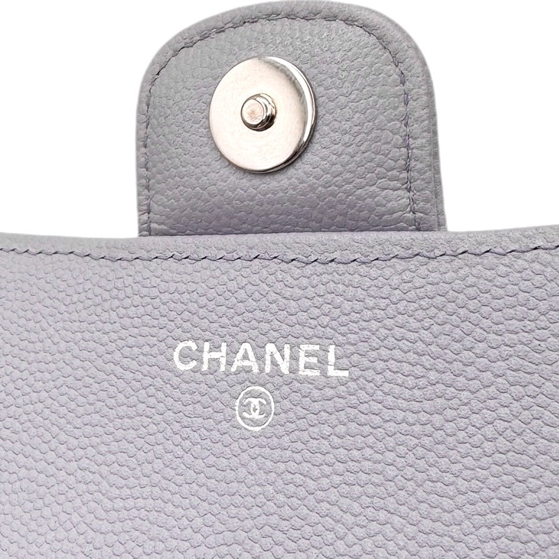 CHANEL CHANEL Matelass? Bag Shoulder Bag Caviar Skin Purple Purple Silver Metal Chain Shoulder Bag Coco Mark