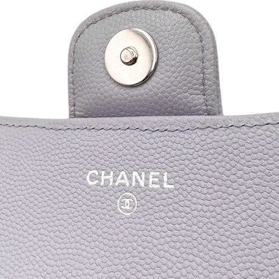 CHANEL CHANEL Matelass? Bag Shoulder Bag Caviar Skin Purple Purple Silver Metal Chain Shoulder Bag Coco Mark