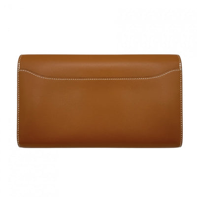 HERMES HERMES Constance long Constance long Wallet Long Wallet Long Wallet Box Calf Gold Brown Silver Metal Fittings