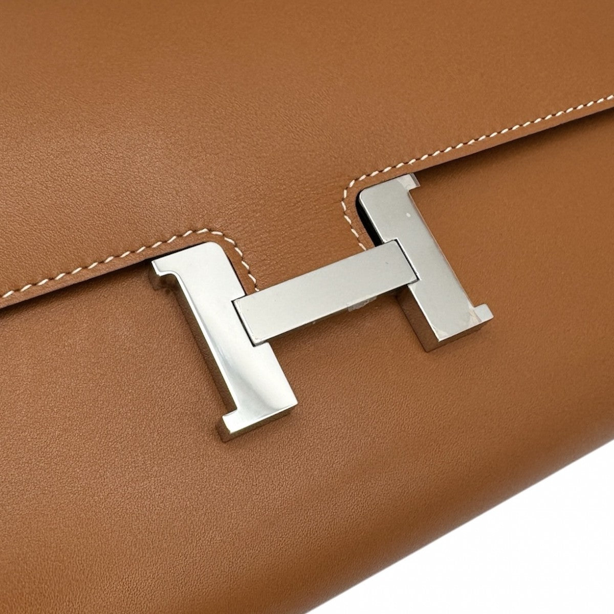 HERMES HERMES Constance long Constance long Wallet Long Wallet Long Wallet Box Calf Gold Brown Silver Metal Fittings