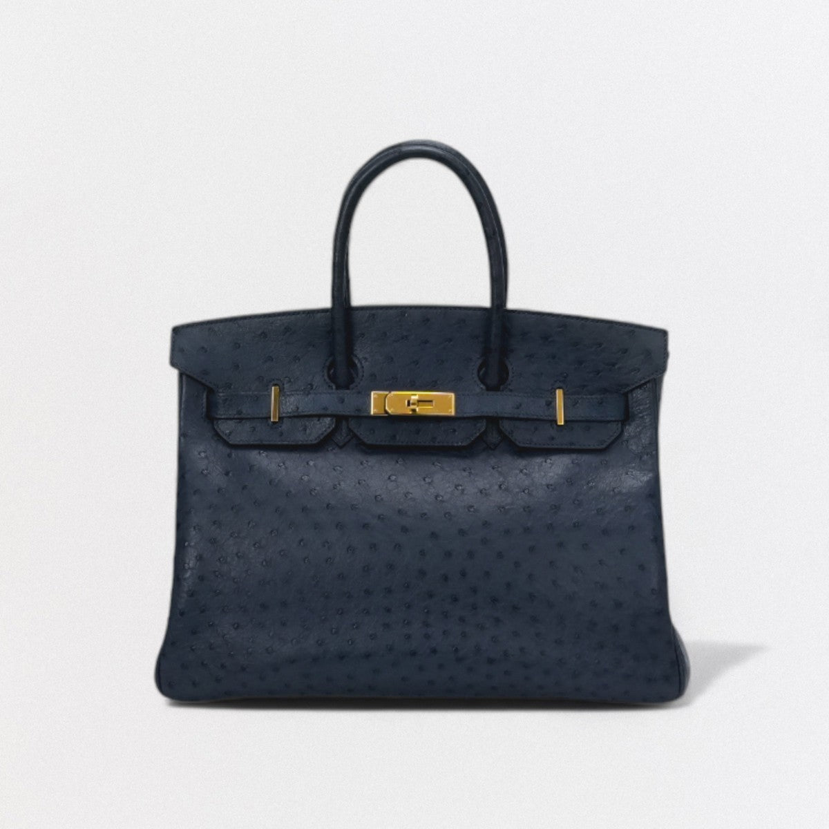 HERMES 헤르메스 Birkin 35 Birkin 35 가방 토트백 OEAUStritch Blueiris 다크 네이비 네이비 골드 하드웨어 핸드백 이국적인