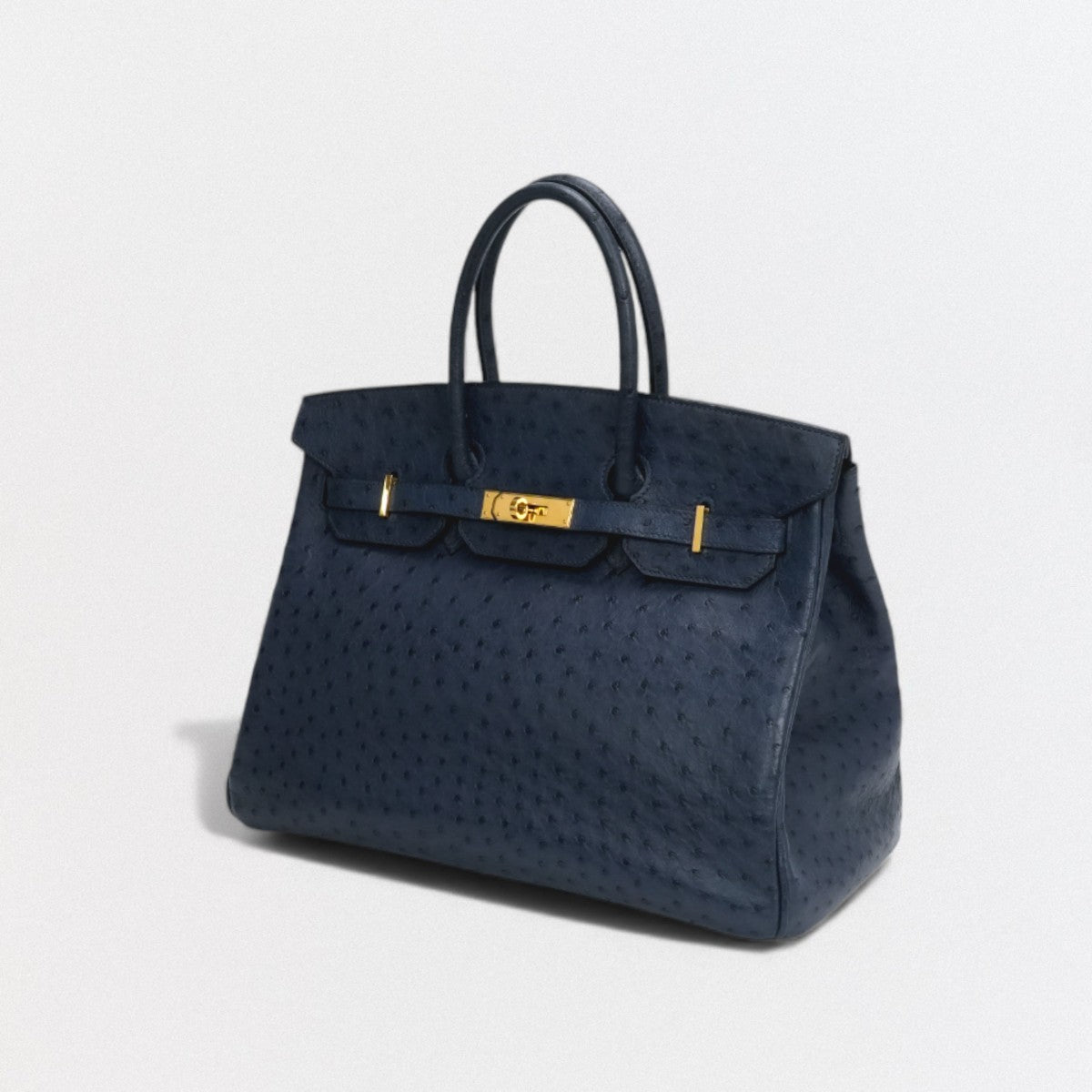 HERMES 헤르메스 Birkin 35 Birkin 35 가방 토트백 OEAUStritch Blueiris 다크 네이비 네이비 골드 하드웨어 핸드백 이국적인