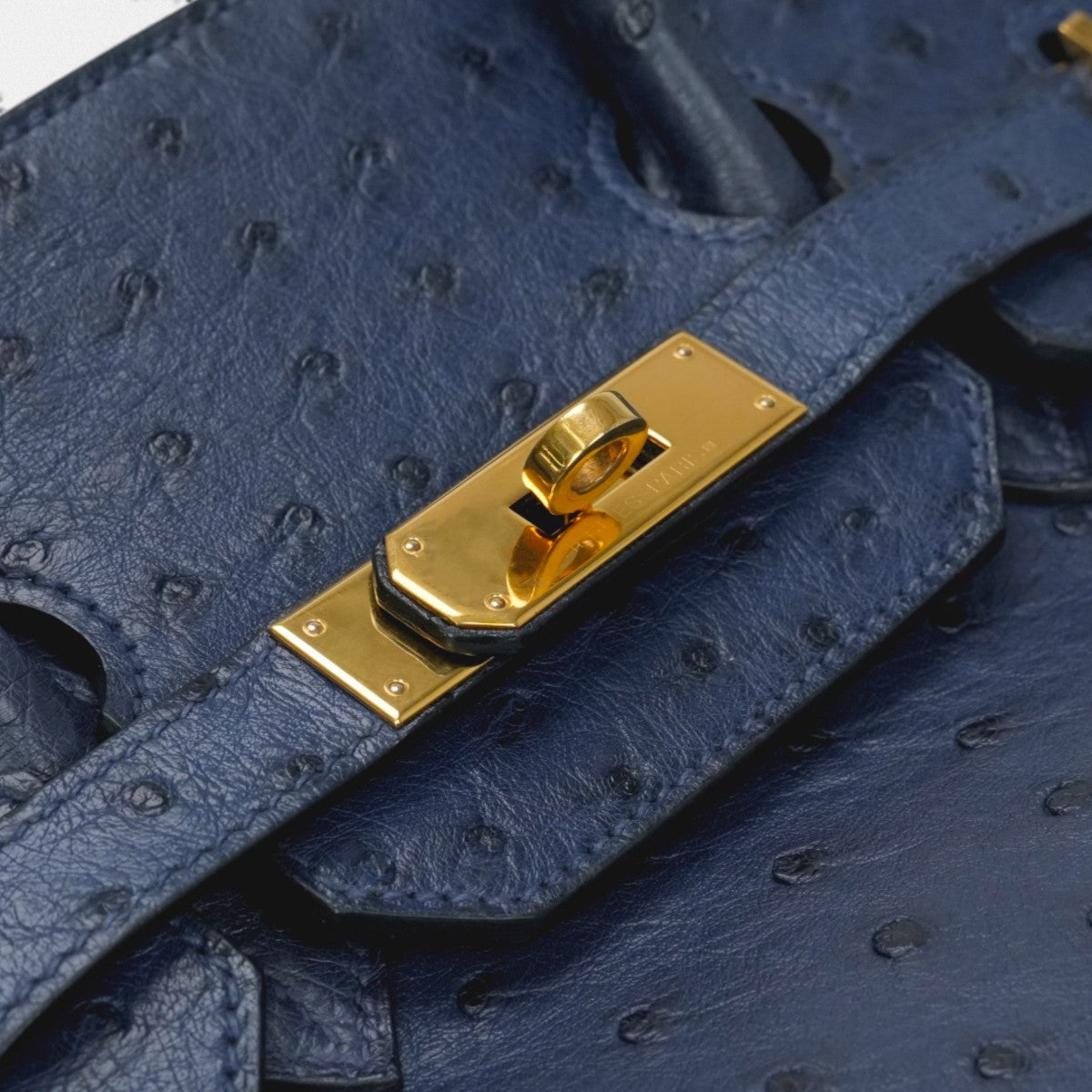 HERMES 헤르메스 Birkin 35 Birkin 35 가방 토트백 OEAUStritch Blueiris 다크 네이비 네이비 골드 하드웨어 핸드백 이국적인