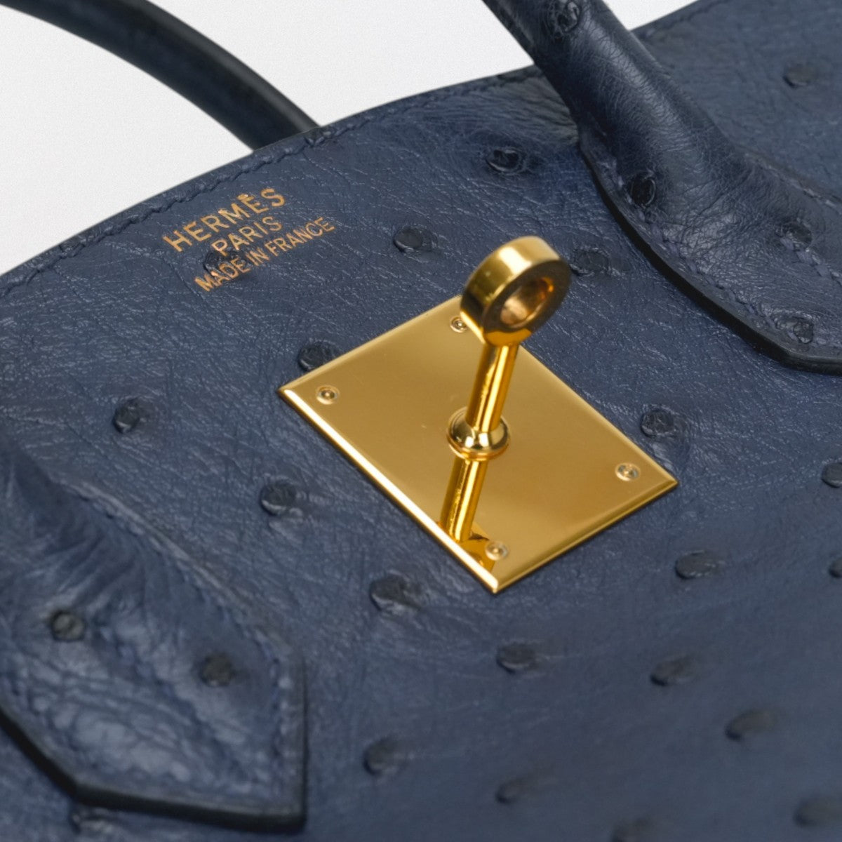 HERMES 헤르메스 Birkin 35 Birkin 35 가방 토트백 OEAUStritch Blueiris 다크 네이비 네이비 골드 하드웨어 핸드백 이국적인