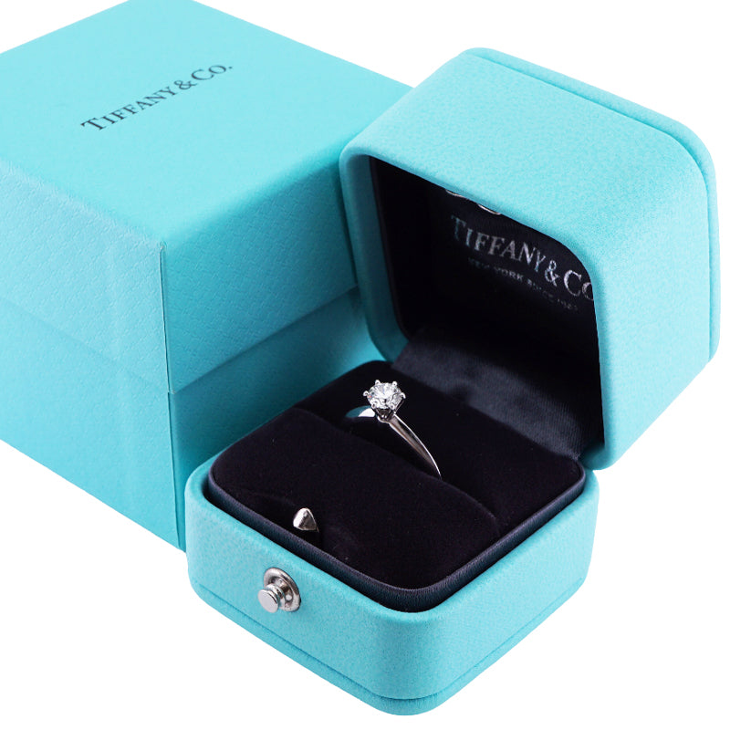 Tiffany & Co. Tiffany＆Co。订婚戒指铂金纸牌 Tiffany & Co. 设置环PT950银钻石戒指订婚戒指