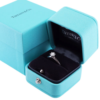 Tiffany & Co. Tiffany＆Co。订婚戒指铂金纸牌 Tiffany & Co. 设置环PT950银钻石戒指订婚戒指