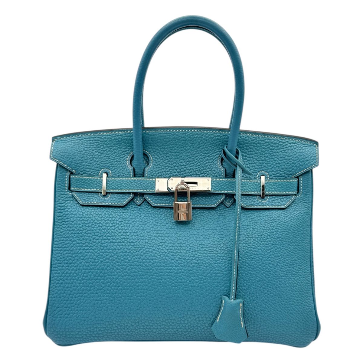 HERMES 爱马仕 Birkin 30 Birkin 30 包，手提袋，多哥，蓝色牛仔，蓝色，银色配件