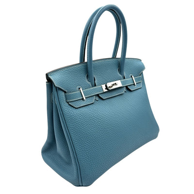 HERMES 헤르메스 Birkin 30 Birkin 30 가방, 토트 백, 토고, 블루 진, 블루, 실버 피팅