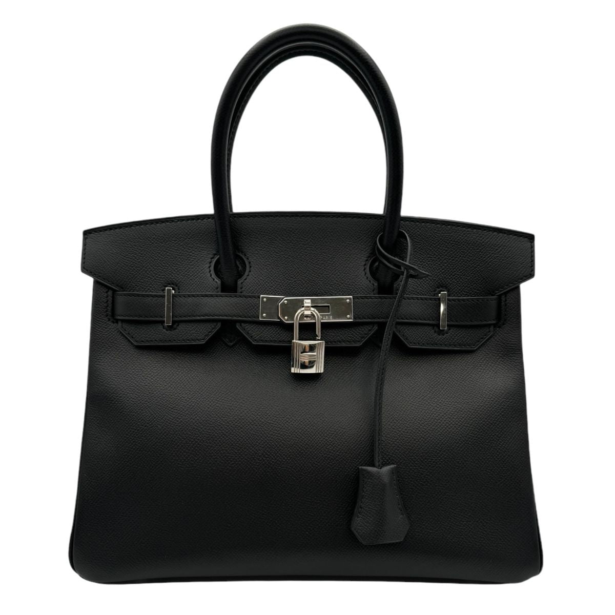 HERMES 헤르메스 Birkin 30 Birkin 30 가방 토트 백 엡슨 누아 블랙 실버 하드웨어 Vaugh Epson