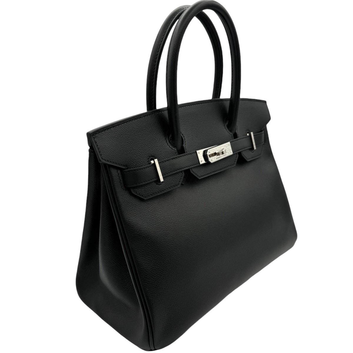 HERMES 헤르메스 Birkin 30 Birkin 30 가방 토트 백 엡슨 누아 블랙 실버 하드웨어 Vaugh Epson