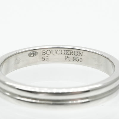 BOUCHERON Boucheron Godron Ring PT950银 BOUCHERON 戈德隆对结婚戒指婚姻戒指铂金