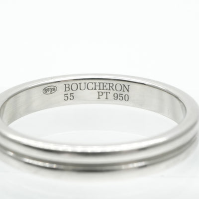 BOUCHERON Boucheron Godron Ring PT950银 BOUCHERON 戈德隆对结婚戒指婚姻戒指铂金