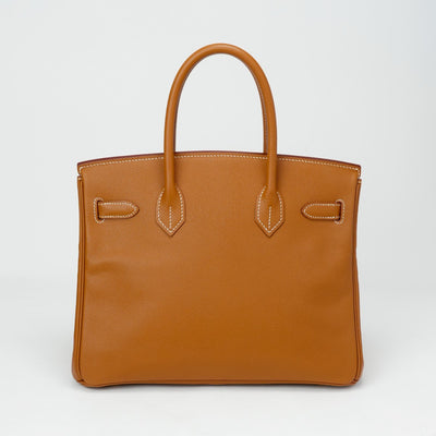 HERMES 爱马仕 Birkin 30 Birkin 30 袋子手提袋库什贝尔金棕色金色配件