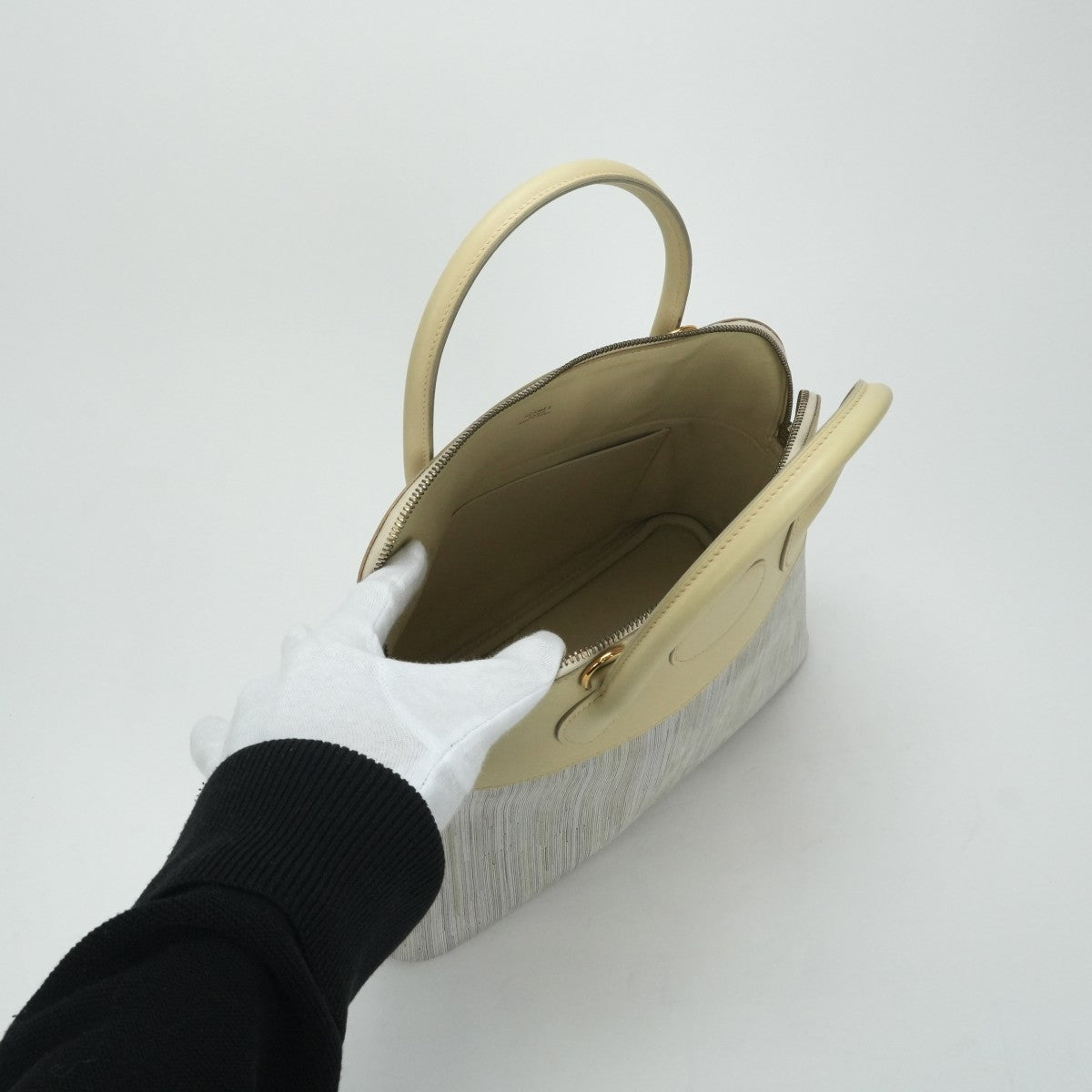 HERMES 헤르메스 Bolide 31 Bolide 31 가방, 토트 백, 숄더백, 신속한, 비브라토, 노란색, 베이지, 금 금속기구