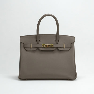 HERMES 爱马仕 Birkin 30 Birkin 30 包，手提袋，伊桑，灰色，金色配件，沃伊·爱普生