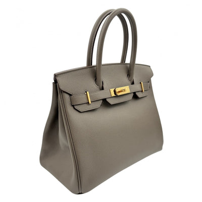 HERMES 헤르메스 Birkin 30 Birkin 30 가방, 토트 백, 에단, 회색, 금 피팅, Vaugh Epson